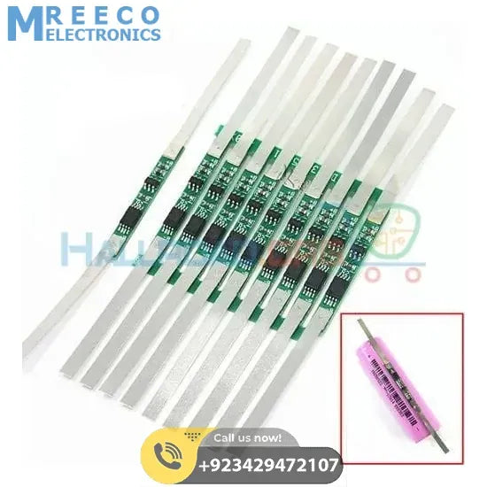 1s 3a 3.7v Li-ion Bms Pcm Protection Board With Wire For 18650 Lithium Lion Battery - Front View