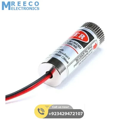 5mW 650nm Red Cross Line Laser Module Adjustable Focus Laser Diode - Side View