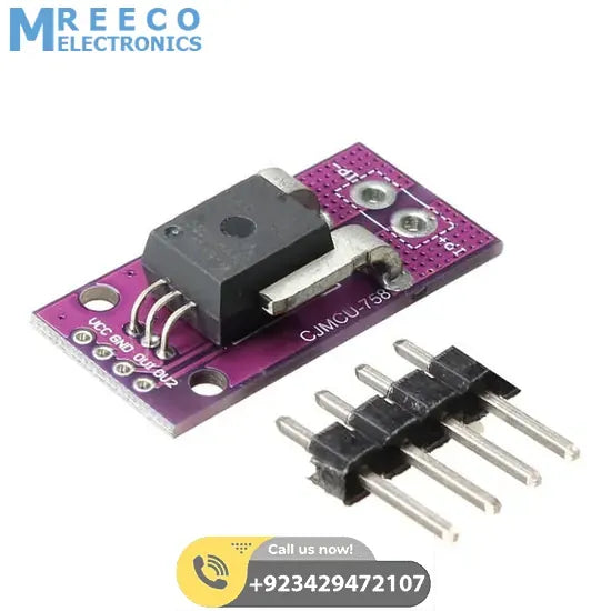 HW-525 ACS758 50A Range Hall Effect Linear Current Sensor Module - Front View