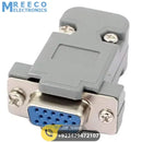 VGA connector with cover Type A Female DB-15 - Side View