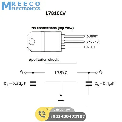 L7810 voltage regulator - Side View