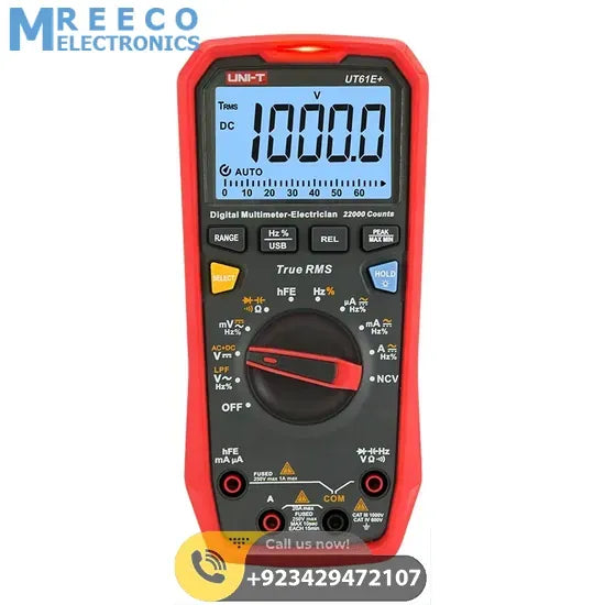 UT61E+ 1000V True RMS Digital Multimeter - Front View
