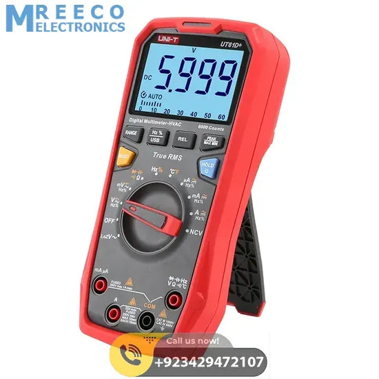 UT61D+ 1000V True RMS Digital Multimeter - Side View