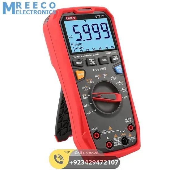 UT61D+ 1000V True RMS Digital Multimeter - Back View