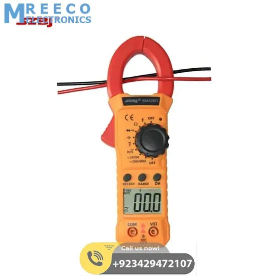 Handheld Digital Clamp Meter BM528D Non Contact AC DC Volt Amp Multimeter In Pakistan - Back View