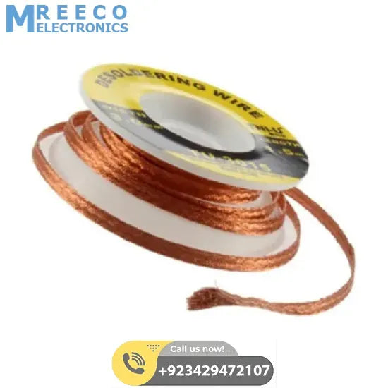 2ft Braid Solder Remover Wick 0.75m 2.0 mm Desoldering Copper Spool Wire - Front View