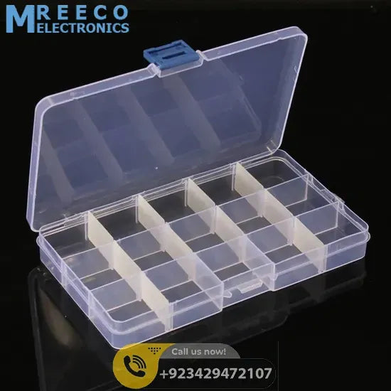 Component Storage Box Plastic Organizer Box for Makeup Jewelry Medicine - Side View