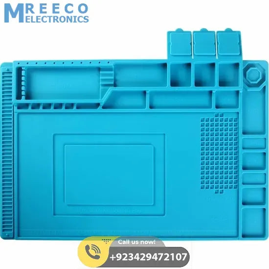 Heat Insulation Silicone Large Soldering &amp; Repairing Mat - Back View