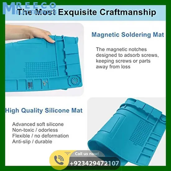 Heat Insulation Silicone Large Soldering &amp; Repairing Mat - Bottom View