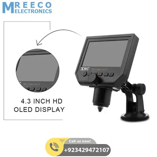 Digital Microscope 4.3in HD LED 3.6MP 1-600X Continuous Magnifier - Packaging