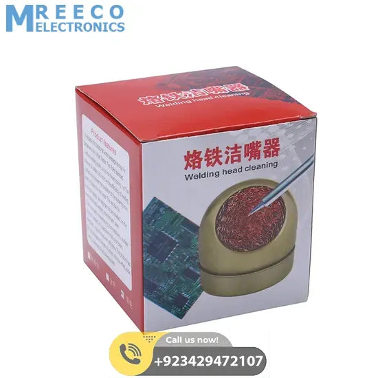 Solder Iron Tip Cleaner Cleaning Steel Wire Sponge Balls - Back View