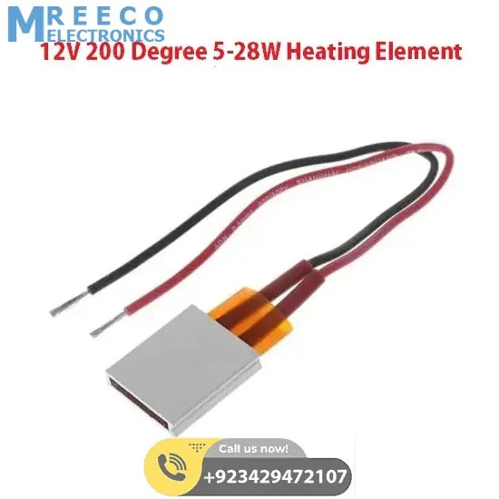 Aluminium Thermostat Heating Element Plate 12V 200℃ - Front View