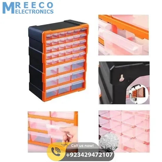 39 Drawer Components Tool Storage Box Makeup Medicine Jewelry And Stationery Oraganizer - Back View