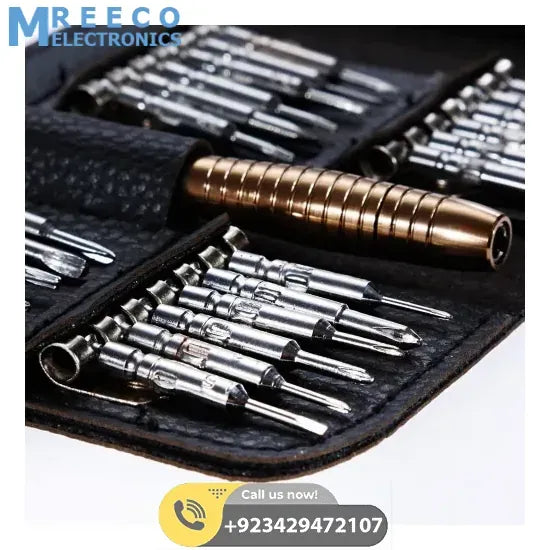 25 in 1 Precision Screwdrivers Set,Mini Screwdrivers Repair Tools Kits with Leather Case for Mobile Phone, PC Laptop, MacBook, Tablet, iPad, Computers Repair - Back View