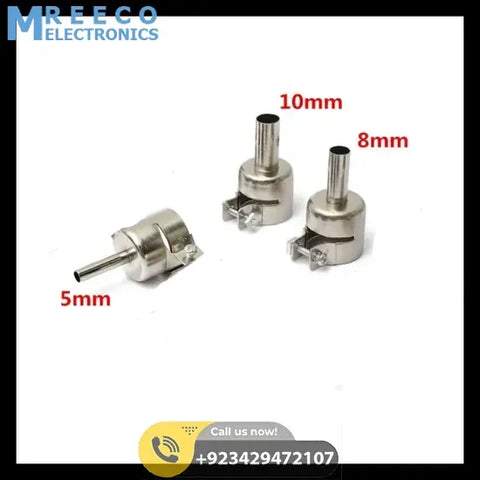 3pcs Heat Gun Nozzle Hot Air Soldering Station Gun Mouth - Front View