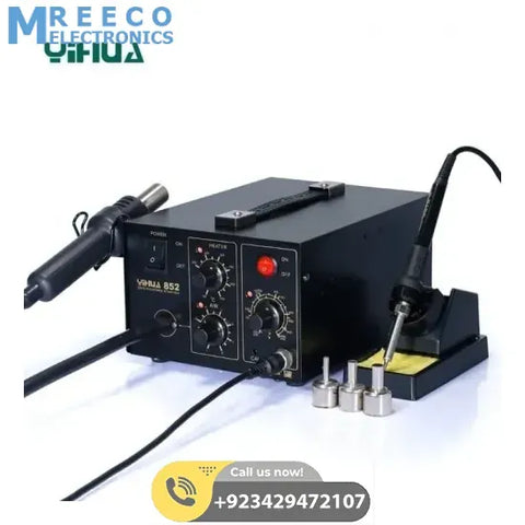 Brushless Hot Air Pump Soldering SMD Rework Station YIHUA YH852 - Front View