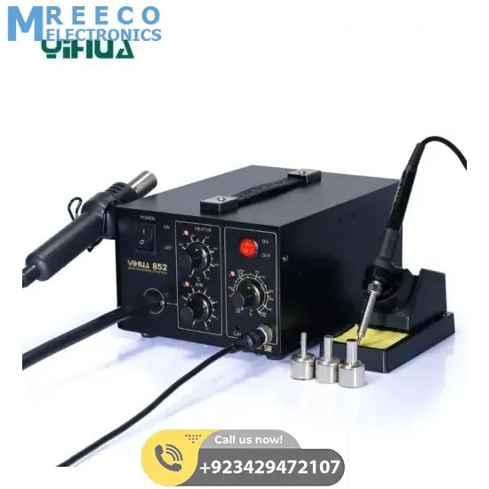 Brushless Hot Air Pump Soldering SMD Rework Station YIHUA YH852 - Front View