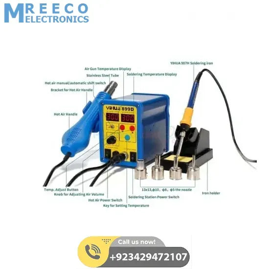 Hot Air Soldering Rework Station Heat Gun Welding Machine YIHUA YH899D - Bottom View