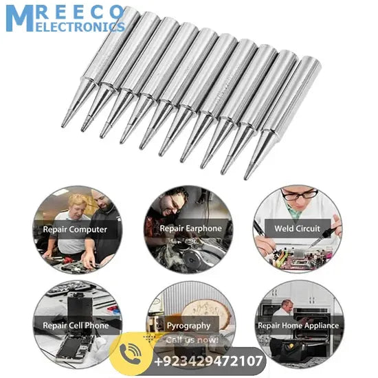 10Pcs Lead-free Soldering Iron Tips - Top View