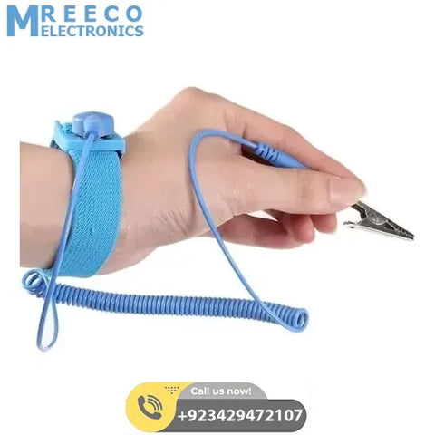 Antistatic Wrist Strap ESD Grounding Wrist Band Bracelet With Clip - Front View