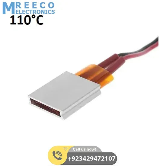 Aluminium Thermostat Heating Element Plate 12V 110&deg;C - Front View