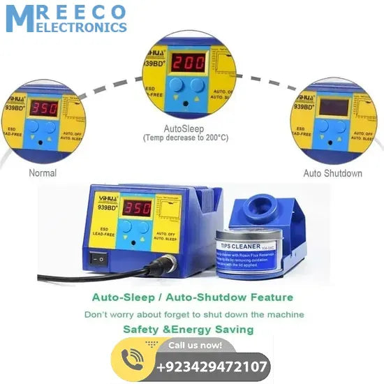 High Power Adjustable Temperature Soldering Station YH939BD+ - Side View