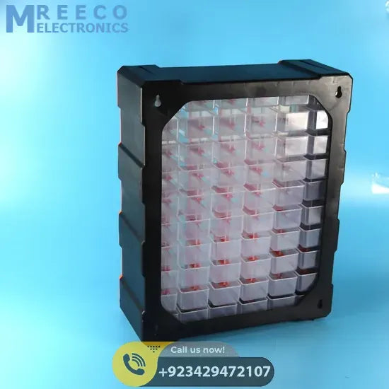 60 Drawer Plastic Component Storage Tools Box Makeup Jewelry Medicine Stationery Organizer - Top View