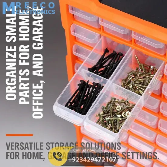 60 Drawer Plastic Component Storage Tools Box Makeup Jewelry Medicine Stationery Organizer - Display View