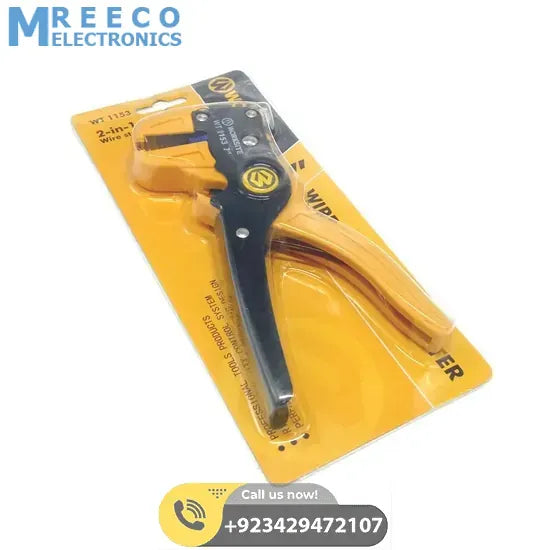 WT 1153 7" Self-adjusting insulation wire mower cutting hand tool scissors for sewing material - Back View