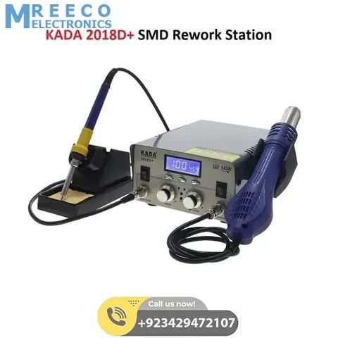 KADA 2018D+ SMD BGA Rework Station Hot Air Gun Soldering Iron 2 in 1 Welding Station - Front View