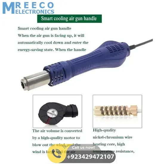 KADA 2018D+ SMD BGA Rework Station Hot Air Gun Soldering Iron 2 in 1 Welding Station - Angle View