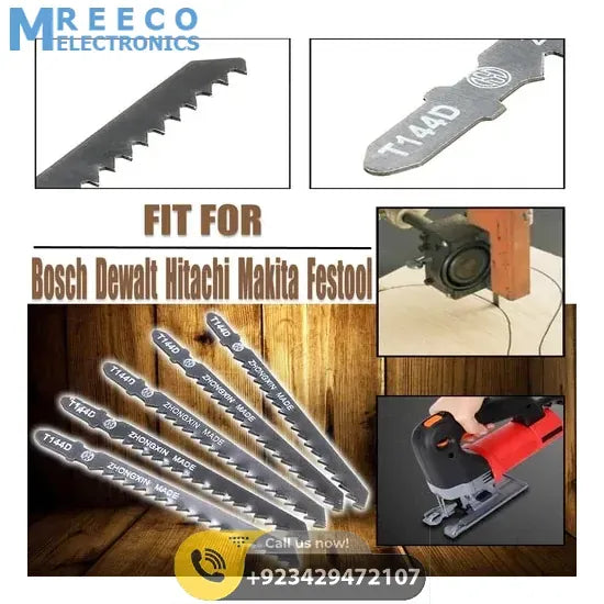 5Pcs Jigsaw Blades Wood Cutter T144D - Bottom View