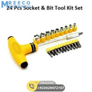 Jialong Multi purpose T Shape Screwdriver Socket &amp; Bit Tool Kit 24pcs Set for Home &amp; Office - Front View