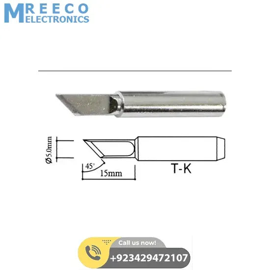 New Soldering TIP 900M T-K Shape K 5mm AOYUE PT ZHAOXIN WEP REPRO HAKKO - Front View