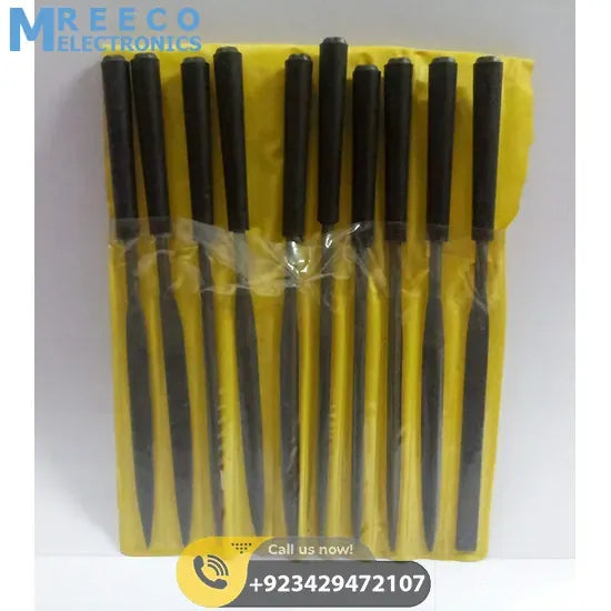 Newest 10pcs/Set Diamond Needle File Set Precision Files Repair Craft Jewellery Glass Tool 2x100mm - Side View