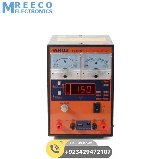 15V 2A Adjustable DC Power Supply 1502D+ - Side View