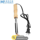 100W 220V Soldering Iron with Chisel Tip &amp; Wood Handle - Side View