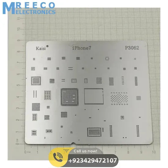 P3062 IC Chip BGA Reballing Stencil Kits Set Solder Template Multi-Function CPU Tin Steel Net For I Phone 7 - Front View