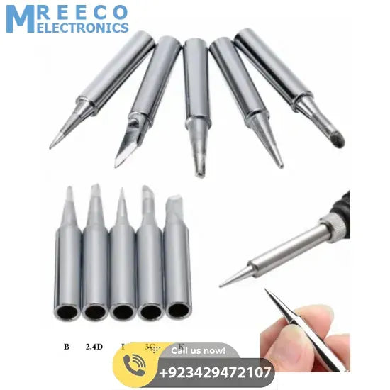 5pcs set Silver 936 Lead-Free Soldering Iron Tip - Front View