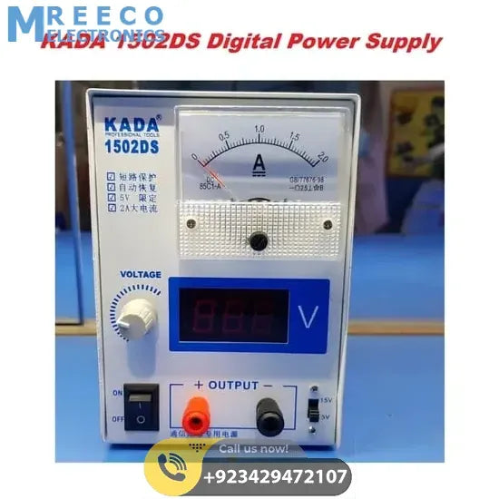 KADA 1502DS Adjustable Digital Power Supply 12V 2A DC Regulator Supply For Mobile Repairing - Front View