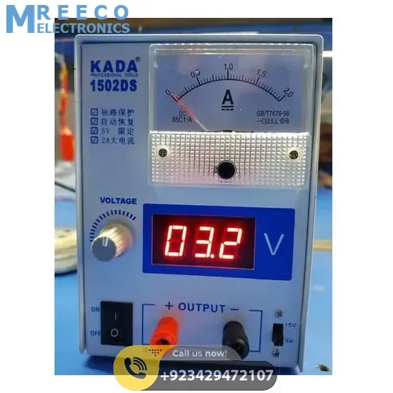 KADA 1502DS Adjustable Digital Power Supply 12V 2A DC Regulator Supply For Mobile Repairing - Side View