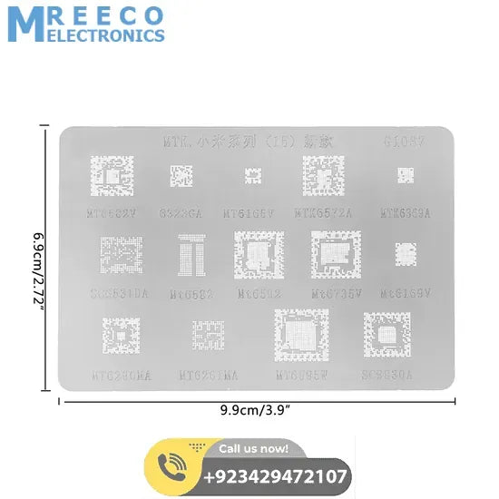 BGA Stencil G1037 For MTK Xiaomi Series - Back View