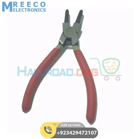 7 Inch 90 Degree Fixed Tip Internal Snap Retaining Ring Plier For Mechanics Electricians - Side View