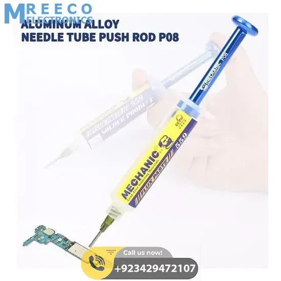 MECHANIC P08 Aluminum Alloy Needle Tube Piston Solder Paste Flux Welding Oil Booster Pusher - Side View