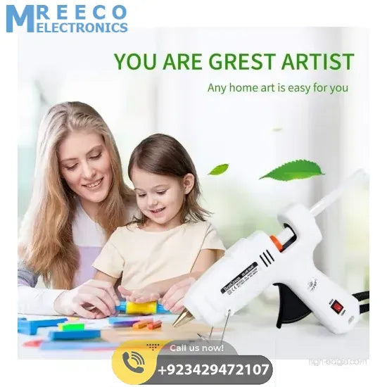 60W 100W Dual Temp Power Hot Melt Glue Gun - Back View