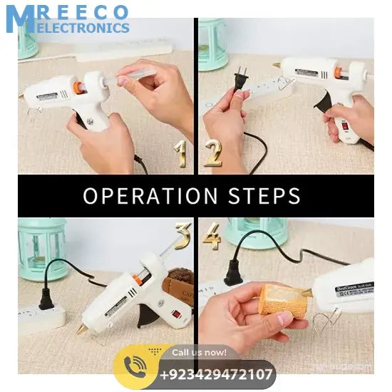 60W 100W Dual Temp Power Hot Melt Glue Gun - Angle View