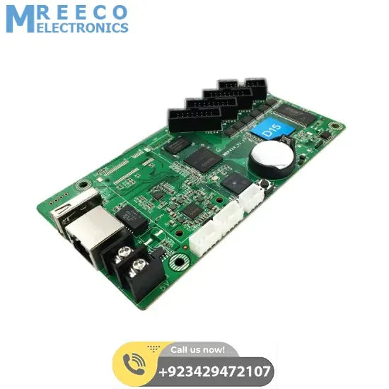 HD-D15 asynchronous full color led display control card 4*HUB75 data interface RGB ,384x64 pixels,Small size screen control card - Front View