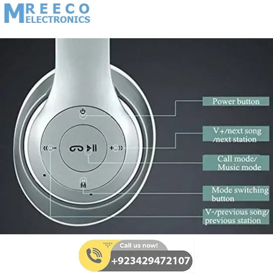 P47 Wireless Bluetooth Headphone - Top View