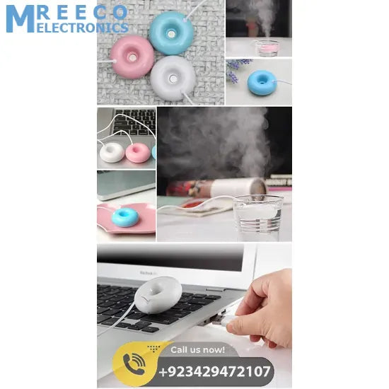 Donuts Shape Mini USB Humidifier Mist Maker Air Diffuser - Angle View