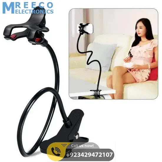 Universal Cell Phone Holder Lazy Phone GosseNeck Holder Clip Bracket Flexible Long Mobile Stand In Pakistan - Back View